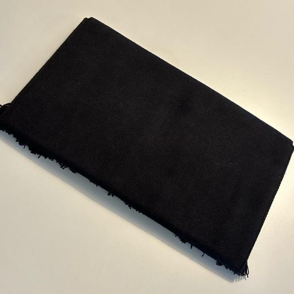 Stella & Dot Taj Clutch Cotton Credit Card Slots Snap Closure Black Embroidery - Picture 9 of 11